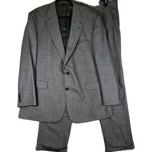 Brooks Brothers 346 Mens Gray Wool Suit 48L Jacket 38x33 Pants Classic Fit